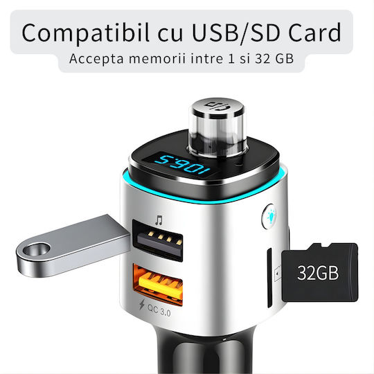 SGTT FM Transmitter Αυτοκινήτου με Bluetooth / MicroSD / USB