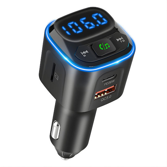 SGTT Car FM Transmitter with Bluetooth MicroSD USB
