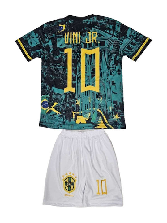 Kids Football Set Vini Jr Brazil National Team Special Rio Edition Green Balón De Oro Green Unisex Kids Av130