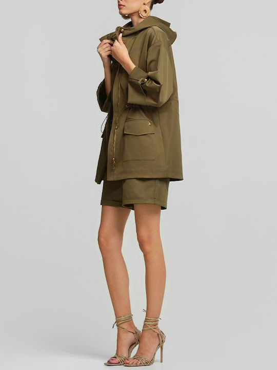 Women's Parka Jacket for Winter Khaki
