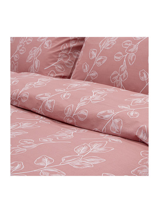 Lino Home Cotton Duvet Cover Set 165x245cm Single with Pillowcase Dejar Pink