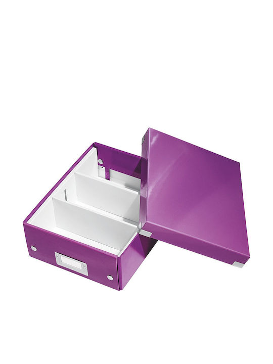 Leitz Plastic Storage Box with Lid Purple 22x10x28.2cm 1pcs