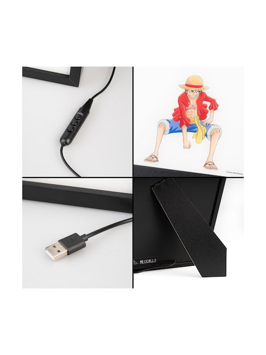 Еднократен Рамка One Piece Luffy Печат С LED Осветление 28x20x5см