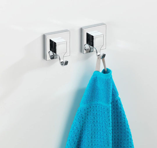 Wenko Double Wall-Mounted Bathroom Hook ​6x7cm Silver