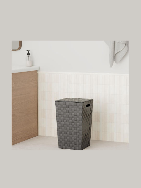 Wenko Laundry Basket Plastic 48L with Cap 33x53x33cm Black