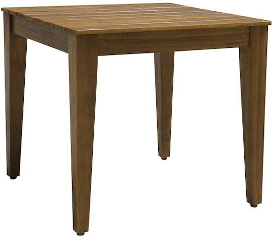 Sitting Room Table for Small Outdoor Spaces Made of Acacia Napole Natural Wood Shade 50x50x45cm