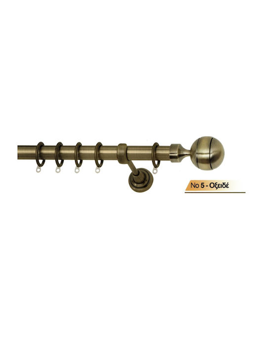 Import Hellas Extendable Metallic Curtain Pole Νο2 Single Φ25mm 140-250cm Oxide
