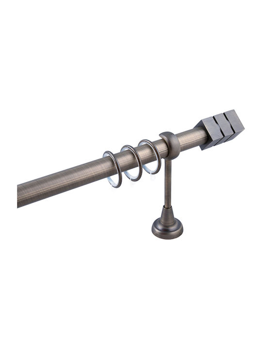 Frans Extendable Metallic Curtain Pole A2 Single Diameter 25mm Length 140-250cm Antique