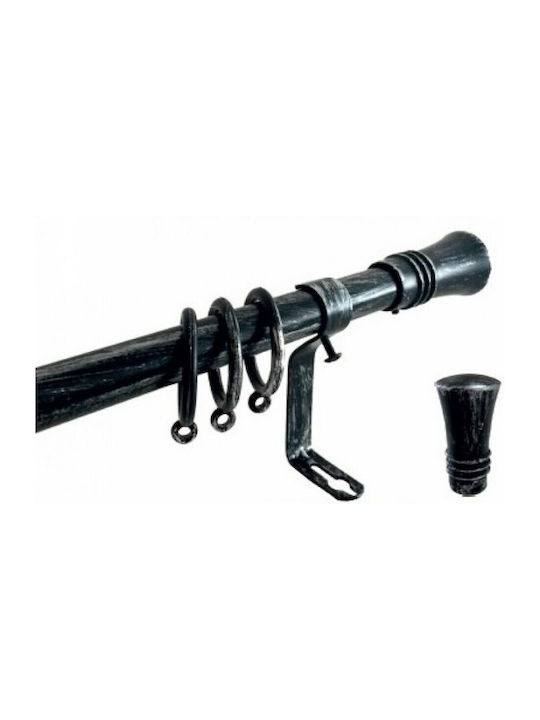 Metallic Extendable Curtain Poles Φ19 120-210cm B2 White Patina Gold