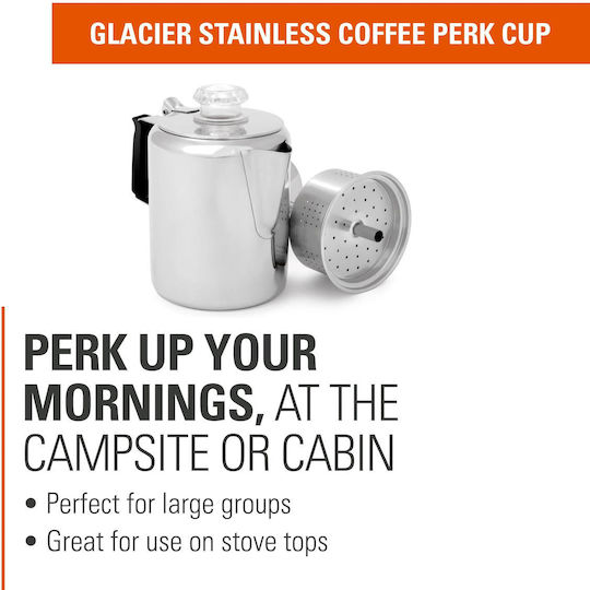 GSI Outdoors Stovetop Espresso Pot Argintiu