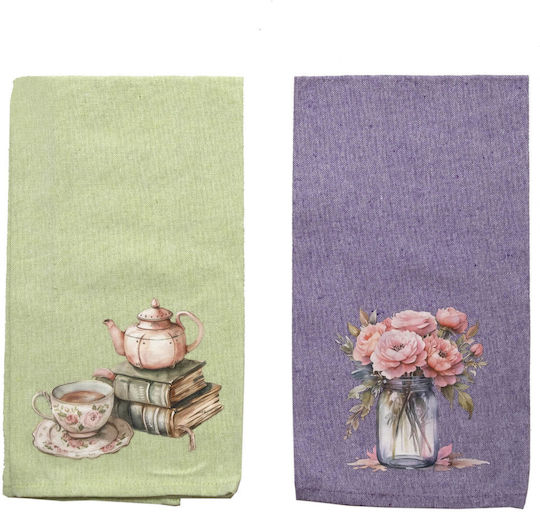 Viopros Viopros Küchentücher aus 100% Baumwolle in Grünem Farbe 45x65cm 2 Stück
