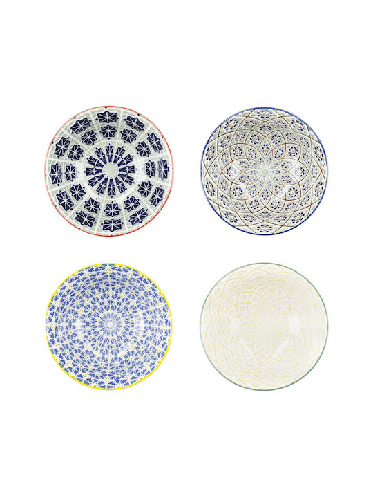 Kitchen Craft Müslischüssel Rund Keramik Blau mit Durchmesser 15cm 4Stück