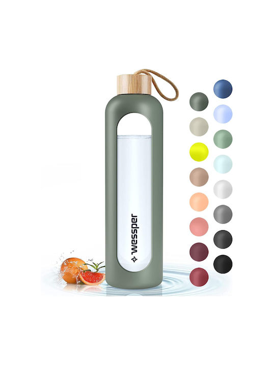 Wessper Bottle Water Glass with Screw Cap Blue 1000ml