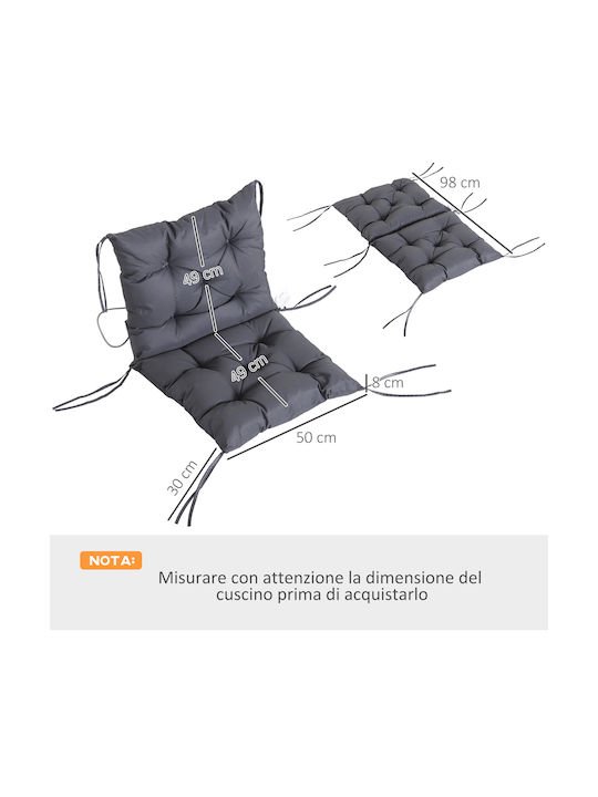 Outsunny Perna Scaunului De Grădină Cu Spătar Gri 50x98cm