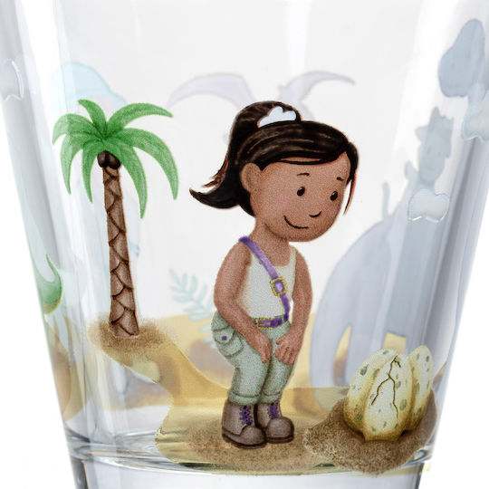 Kindertasse Deckel Untertasse Dino Set aus 3 Stück 023678l Multi Leonardo Glas