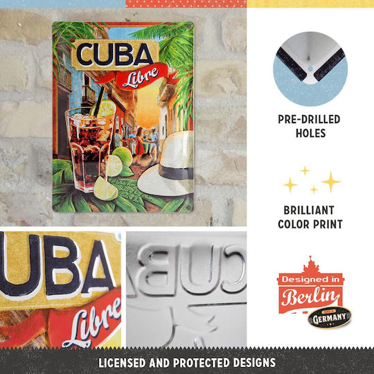 Nostalgic Art Decorative Sign Cuba Libre Handmade Metal 40x30cm