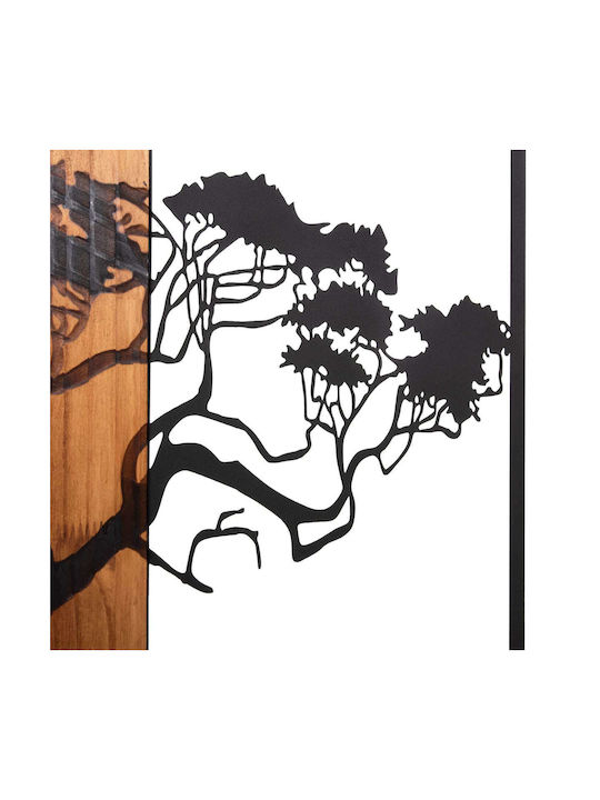 Wall Decor Tree Frame Fb94650 - Metal Leaves - Wood 90x3 Depth X58