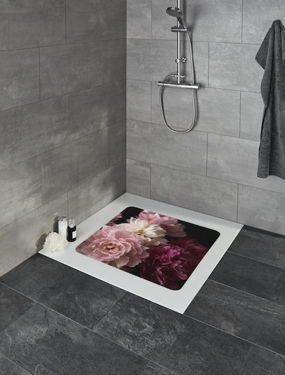 Kleine Wolke Rosemarie Rutschfeste Duschmatte Rot 55x55εκ.