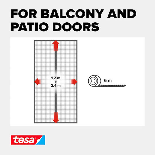 Tesa Screen Door Magnetic Gray 240x120cm