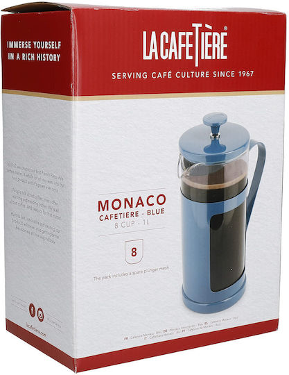 La Cafetière Filterkaffeemaschine Handbetrieb Rostfreier Stahl Blaue 1lt