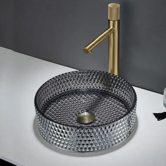 Tema Countertop Sink Glass 40x40x11cm Black