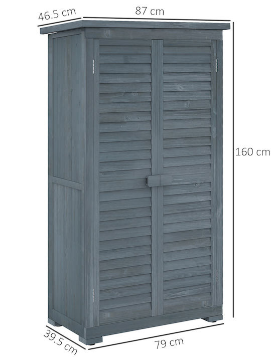 Doppelflügeliger Hölzener Außenschrank 87x46,5x160cm