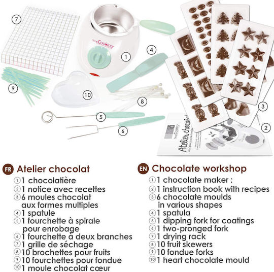 Scrap Cooking Σκεύος για Φοντύ Ηλεκτρικό από Ανοξείδωτο Ατσάλι 2 Ατόμων Λευκό