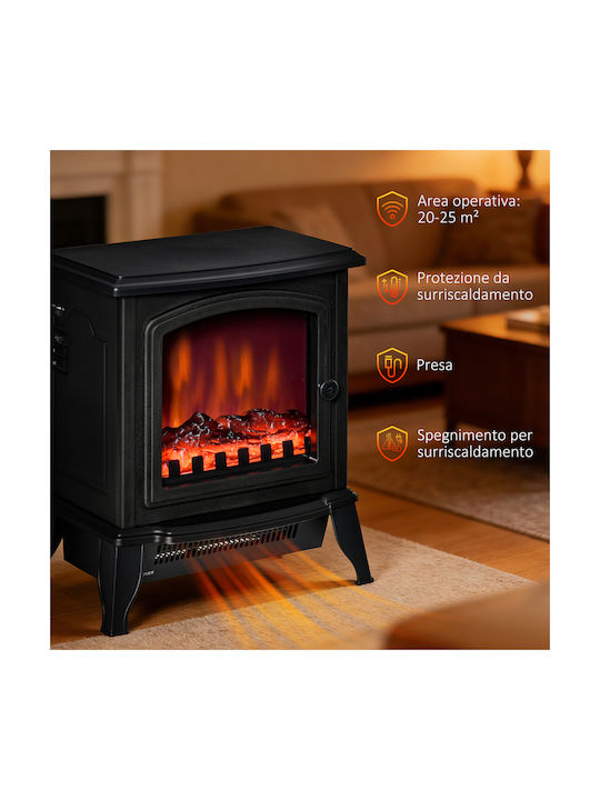 HomCom Floor Electric Fireplace 2000W 36.5x24cm Black