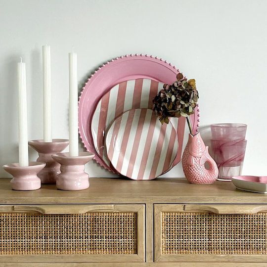 Kerzen Streaked Weiße Set 4 Stück H 26 cm D 2,2 cm