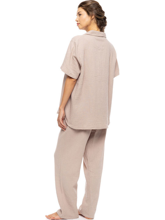 Pink Label Winters Damen Schlafanzug-Set Skin