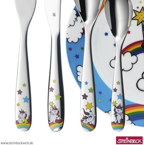 WMF Set Essgeschirr Unicorn aus Porzellan Weiß 5Stück