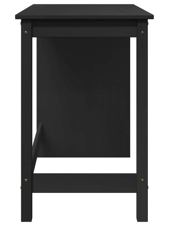 vidaXL Schreibtisch Aus Massivholz Schwarz 112x50x75cm