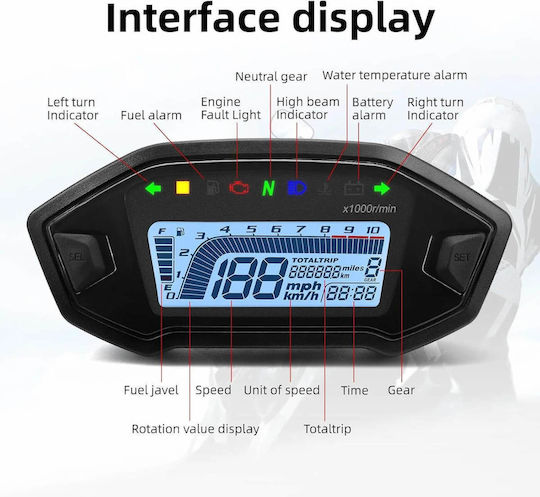 Digital Motorcycle Speedometer