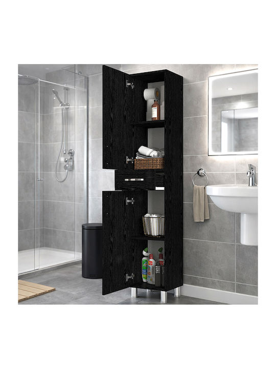 Selina Kitchen Tall Cupboard Sencron Black 35x31x179cm