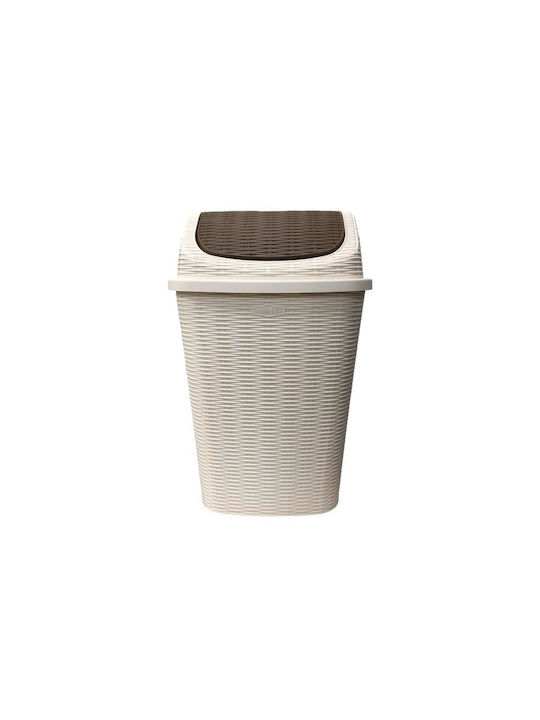 Plastic Waste Bin Beige 40x25x20cm