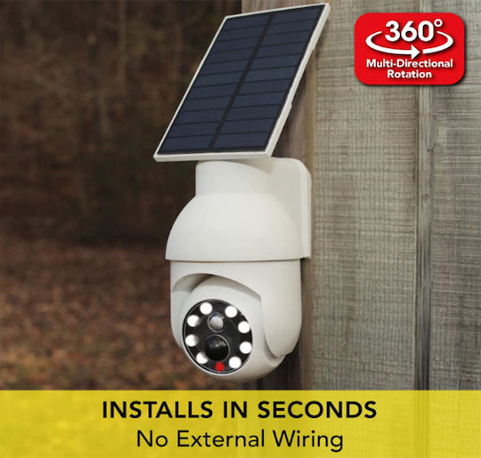 Ψεύτικη Κάμερα Παρακολούθησης Ηλιακή Led 360 Ανιχνευτή Κίνησης Ip54 Pkg-02 Λευκή Oem