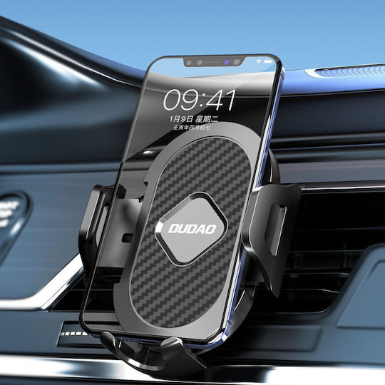 Dudao F2 Plus Suport Auto Pentru Telefon Prindere Pe Grilă Eliberare Rapidă Negru