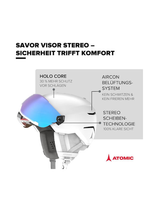 Atomic Savor Visor Stereo Men's Helmet for Ski & Snowboard White Heather