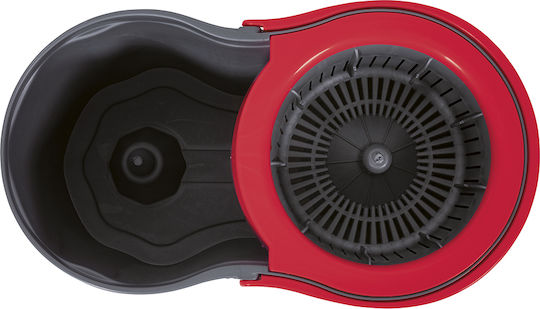 Galileo Super Mop Spin 16 Liters Extendable Handle Up to 110 cm Microfibers Grey Red 5917609
