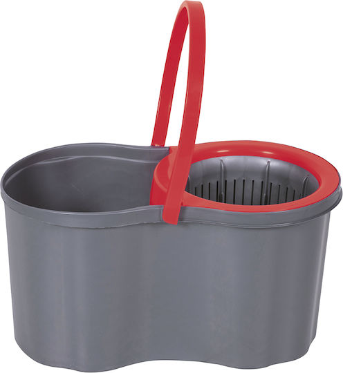 Galileo Super Mop Spin 16 Liters Extendable Handle Up to 110 cm Microfibers Grey Red 5917609