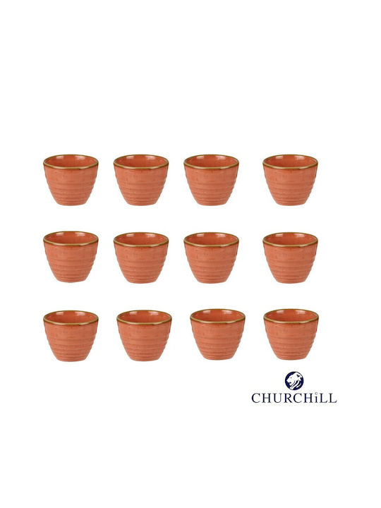 Churchill Μπωλ Ripple Ντιπ Πορσελάνης 5,9εκ Stonecast Spiced Orange Σετ 12 Τεμαχίων