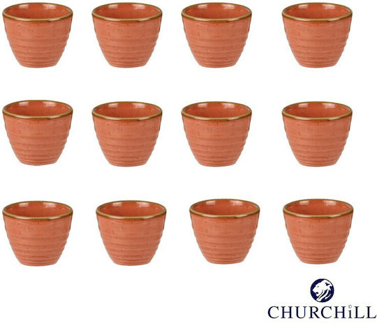 Churchill Ripple Porcelain Dip Bowl 5.9cm Stonecast Spiced Orange Set 12 Pieces