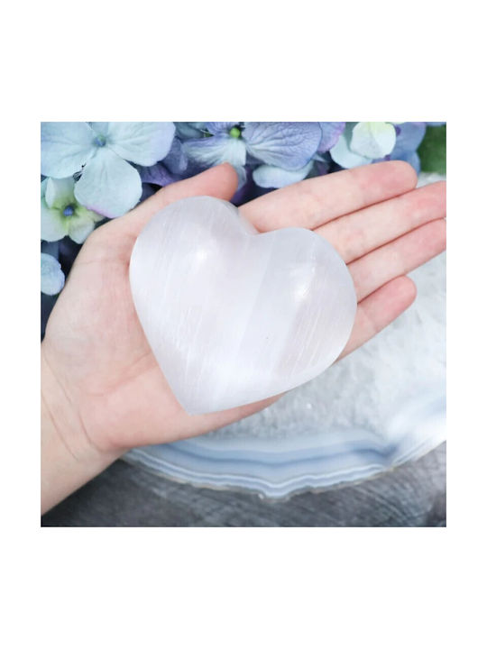 Semi-Precious Stone Selenite Heart Stone Selenite Heart Shape 6cm
