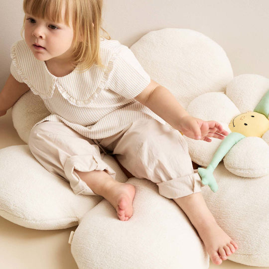 Kids Concept Στρογγυλό Παιδικό Διακοσμητικό Μαξιλάρι Λευκό Φ100εκ.