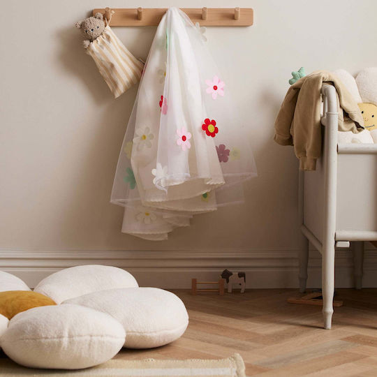 Kids Concept Στρογγυλό Παιδικό Διακοσμητικό Μαξιλάρι Λευκό Φ100εκ.
