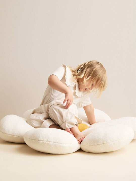 Kids Concept Στρογγυλό Παιδικό Διακοσμητικό Μαξιλάρι Λευκό Φ100εκ.