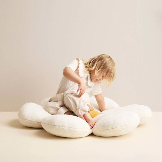 Kids Concept Στρογγυλό Παιδικό Διακοσμητικό Μαξιλάρι Λευκό Φ100εκ.