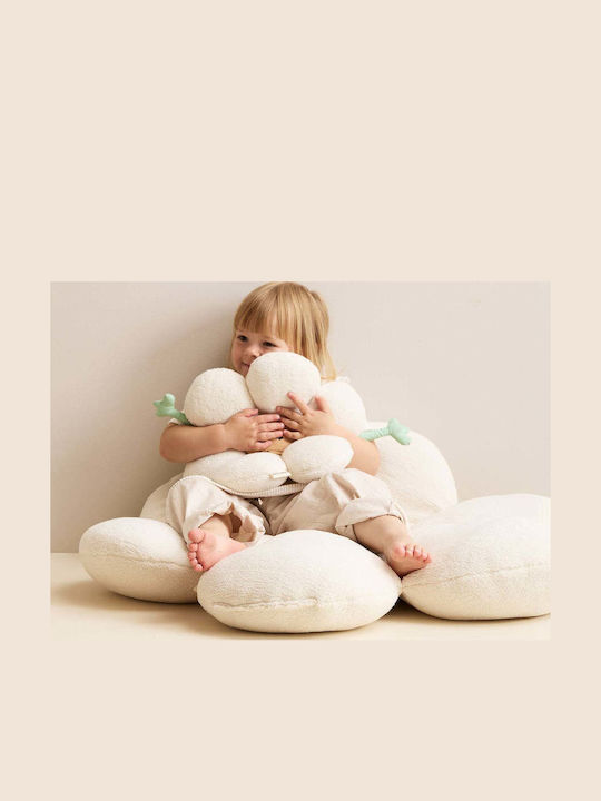 Kids Concept Στρογγυλό Παιδικό Διακοσμητικό Μαξιλάρι Λευκό Φ100εκ.