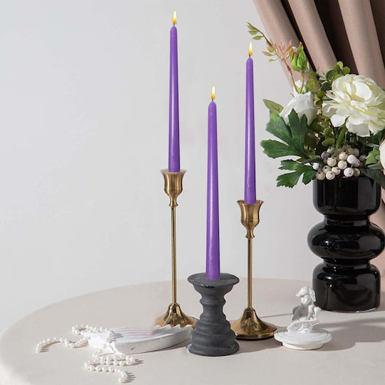 Alista Home Διακοσμητικό Κερί Κηροπηγίου Μωβ 25εκ. 80gr 4τμχ