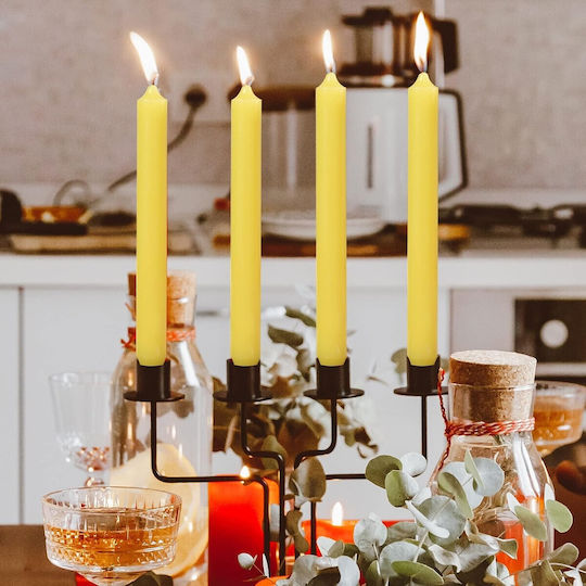Alista Home Διακοσμητικό Κερί Κηροπηγίου Κίτρινο 25εκ. 80gr 4τμχ